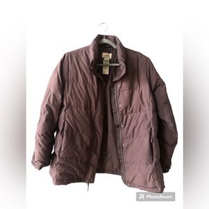 LL Bean Goose Down Brown Puffer Coat